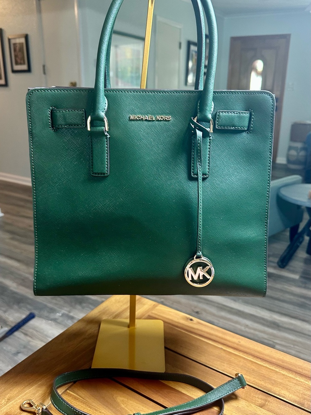 Michael Kors Forest Green Saffiano Leather Tote